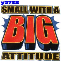 Click here to Order design y2738... Small with a Big Attitude (Youth Size Print). (1st quality t-shirts, sweatshirts, tank tops, baby doll tees, scoop neck tshirts and hooded fleece)