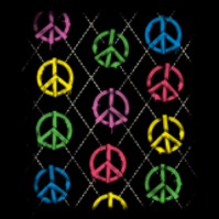 Argyle Peace Signs Black T-Shirt